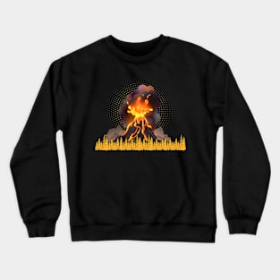 Volcano geology nature illustration motif Crewneck Sweatshirt